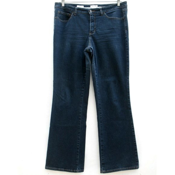 St Johns Bay Bootcut High Rise 35 x 31 Stretch Jeans Dark Wash Sz 14 (tag) - Picture 2 of 8